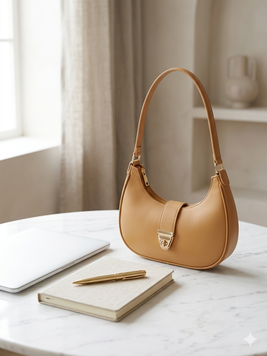 Luxe Crescent Shoulder Bag