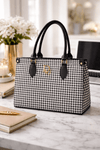 Black-and-White Houndstooth Bag
