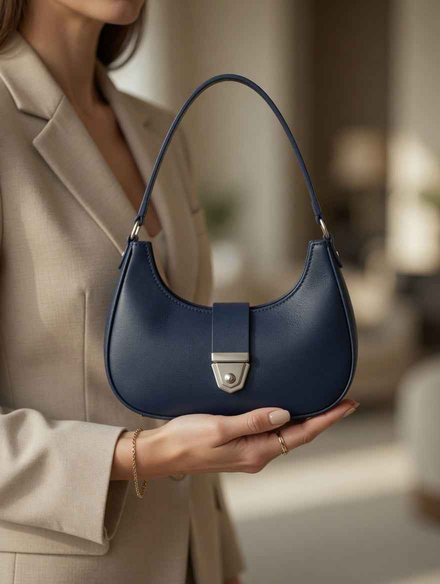 Luxe Crescent Shoulder Bag