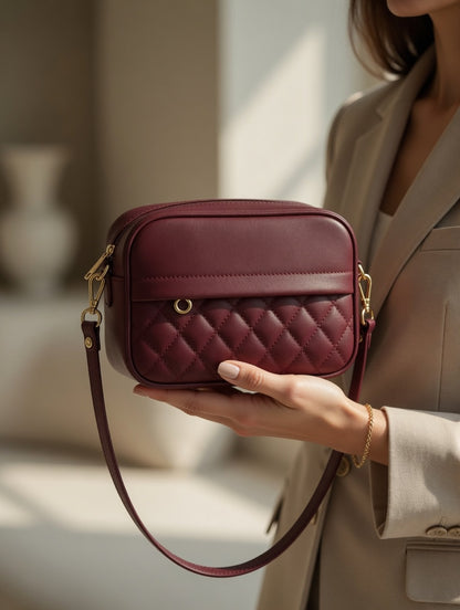 Luxe Quilted Mini Crossbody Bag - Bagmora