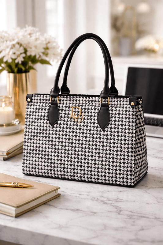 Black-and-White Houndstooth Bag