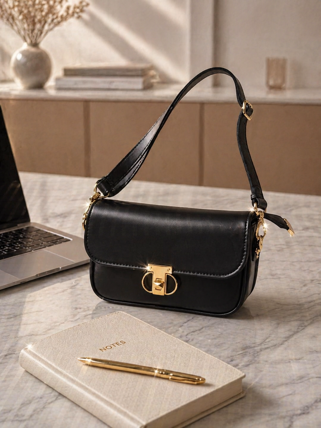 Luxe Minimal Flap Shoulder Bag - Bagmora