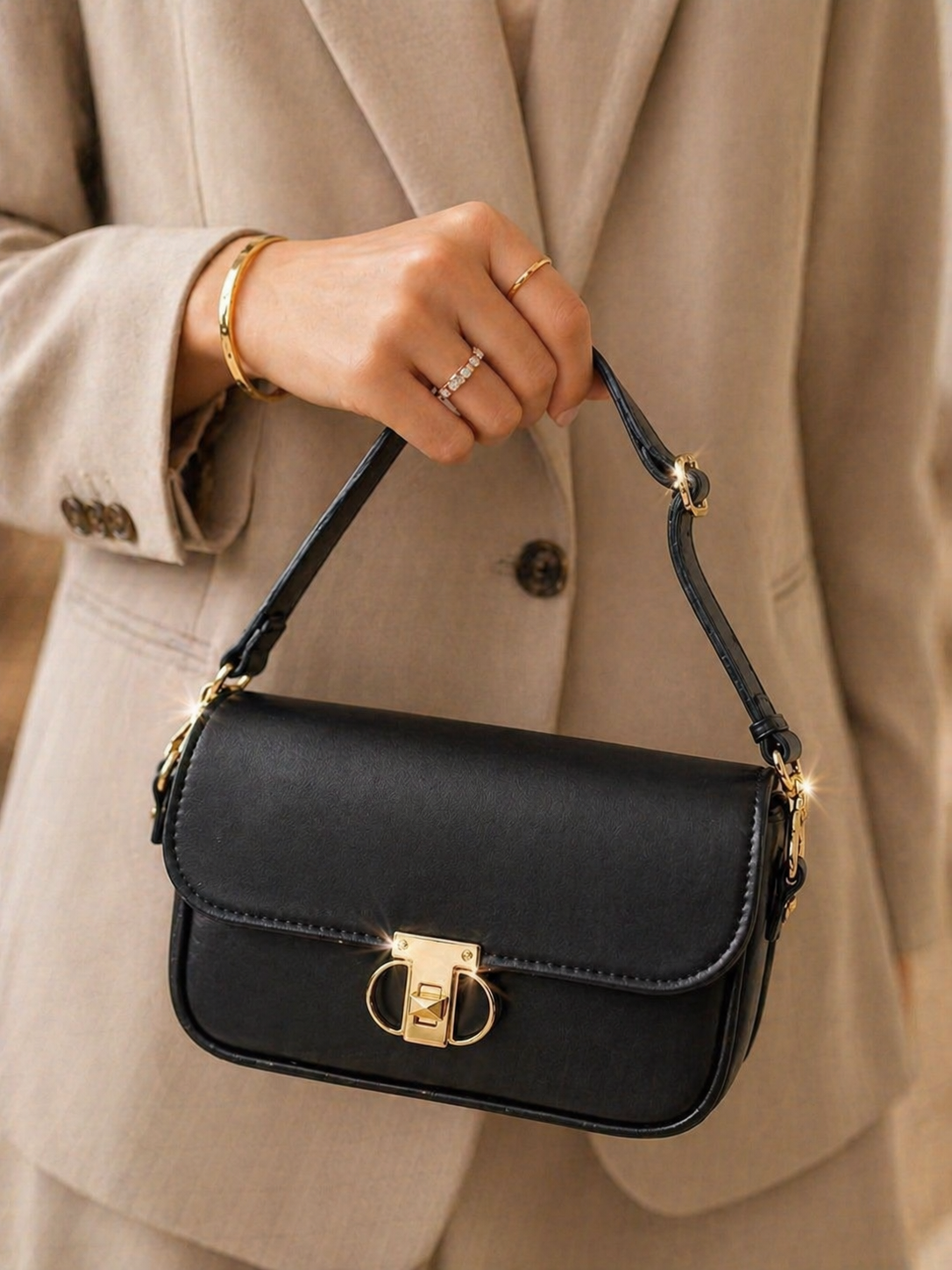 Luxe Minimal Flap Shoulder Bag - Bagmora