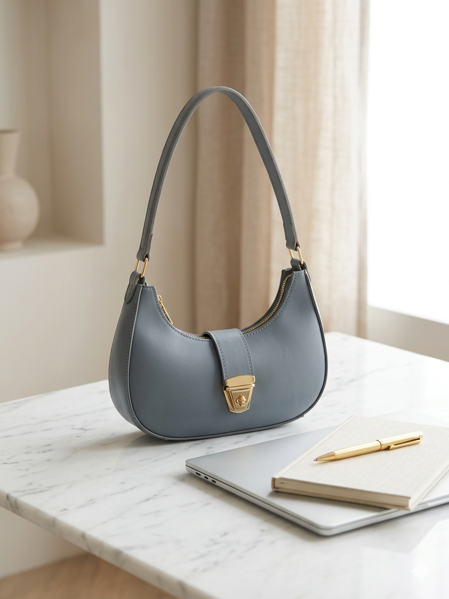 Luxe Crescent Shoulder Bag