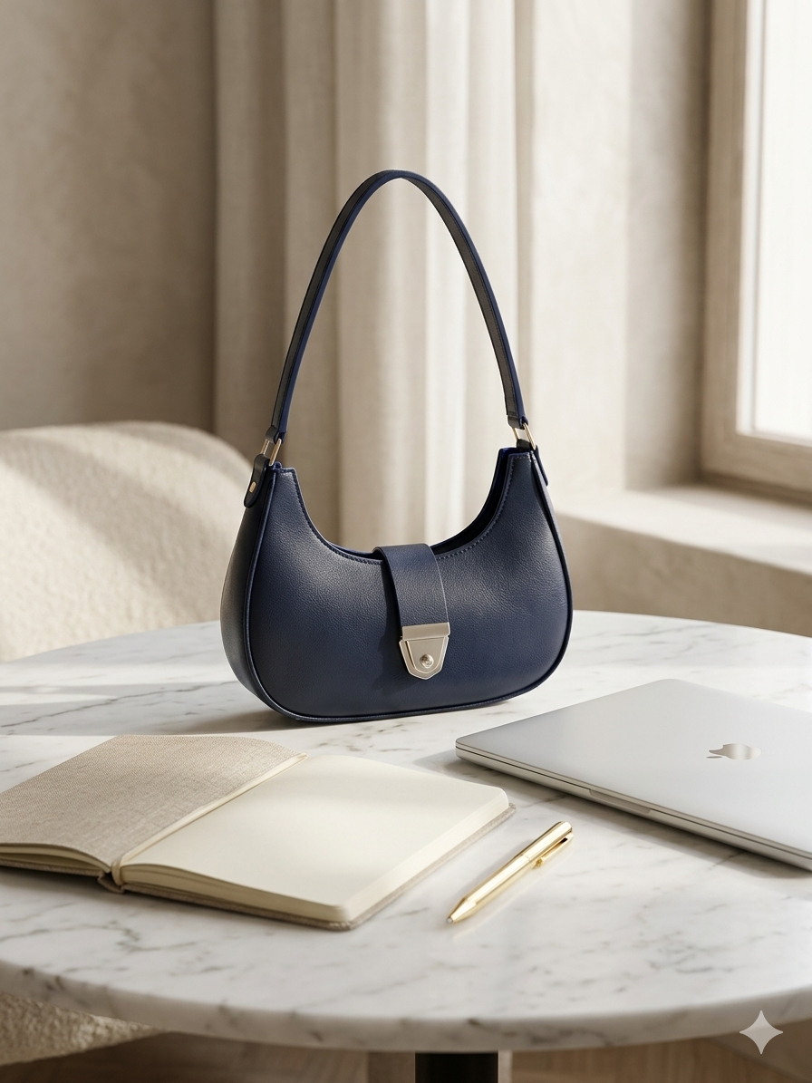Luxe Crescent Shoulder Bag