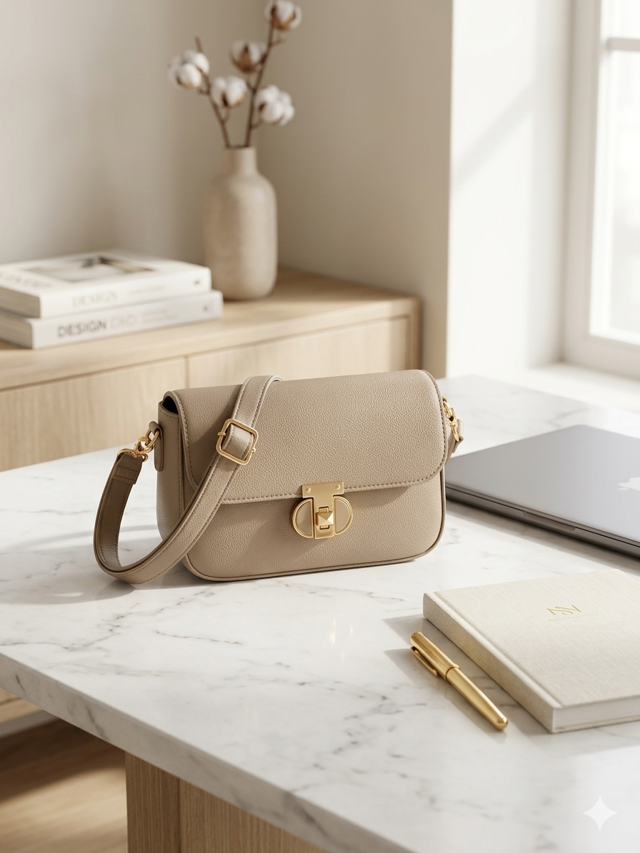 Luxe Minimal Flap Shoulder Bag