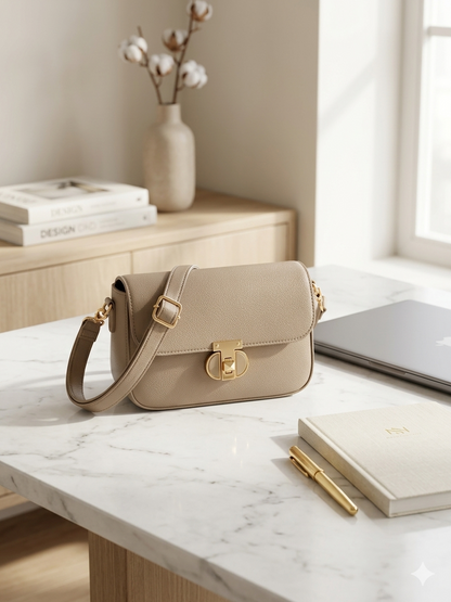 Luxe Minimal Flap Shoulder Bag
