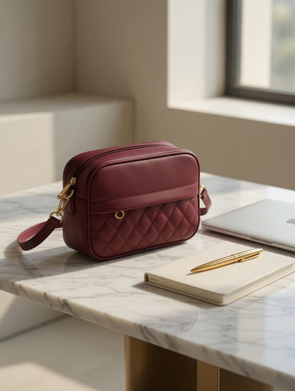 Luxe Quilted Mini Crossbody Bag - Bagmora