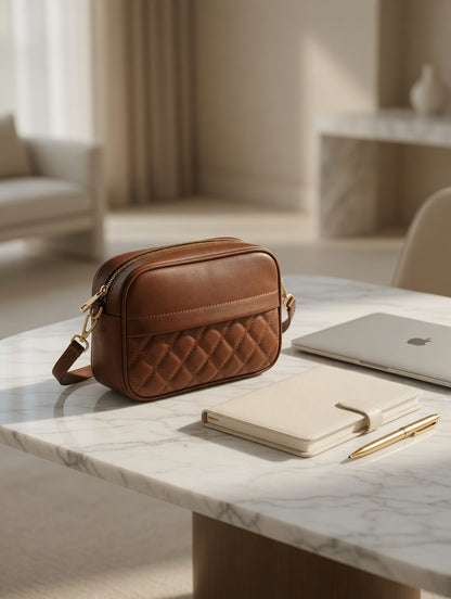 Luxe Quilted Mini Crossbody Bag - Bagmora