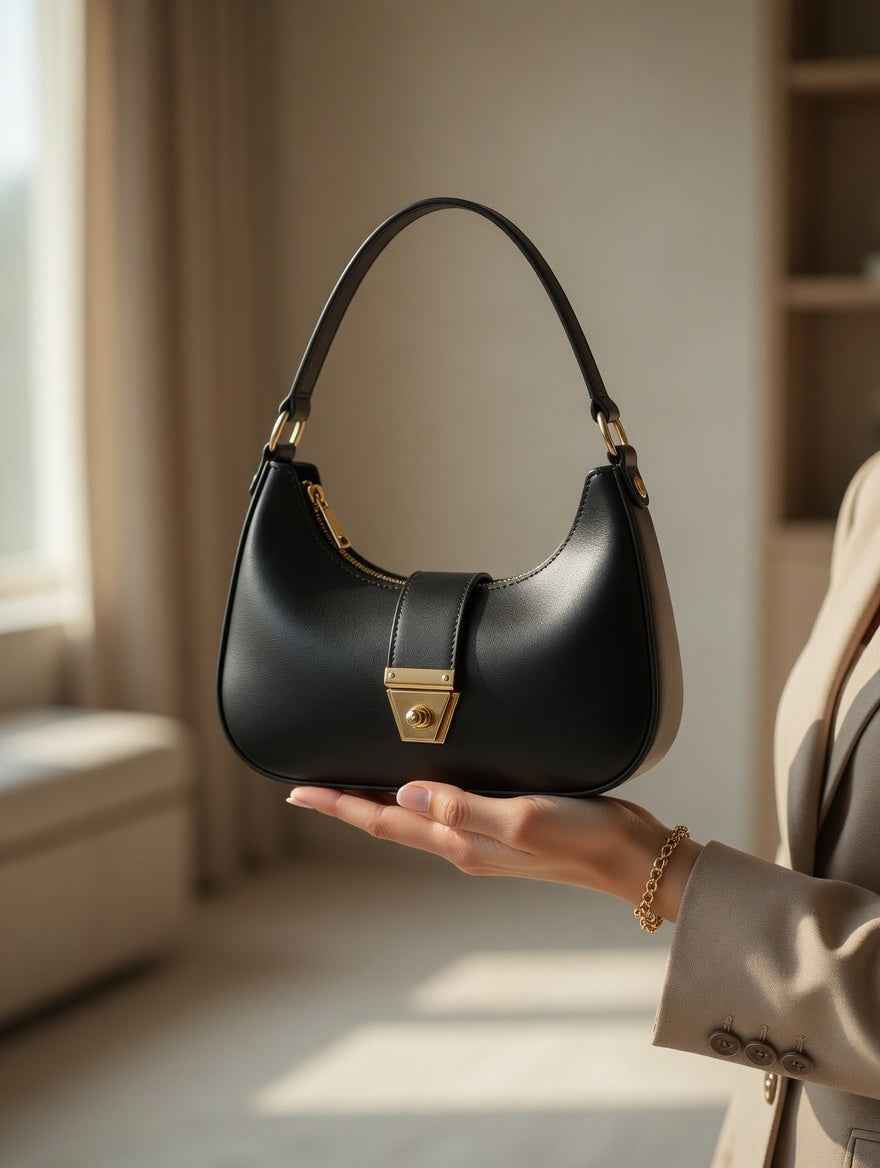 Luxe Crescent Shoulder Bag